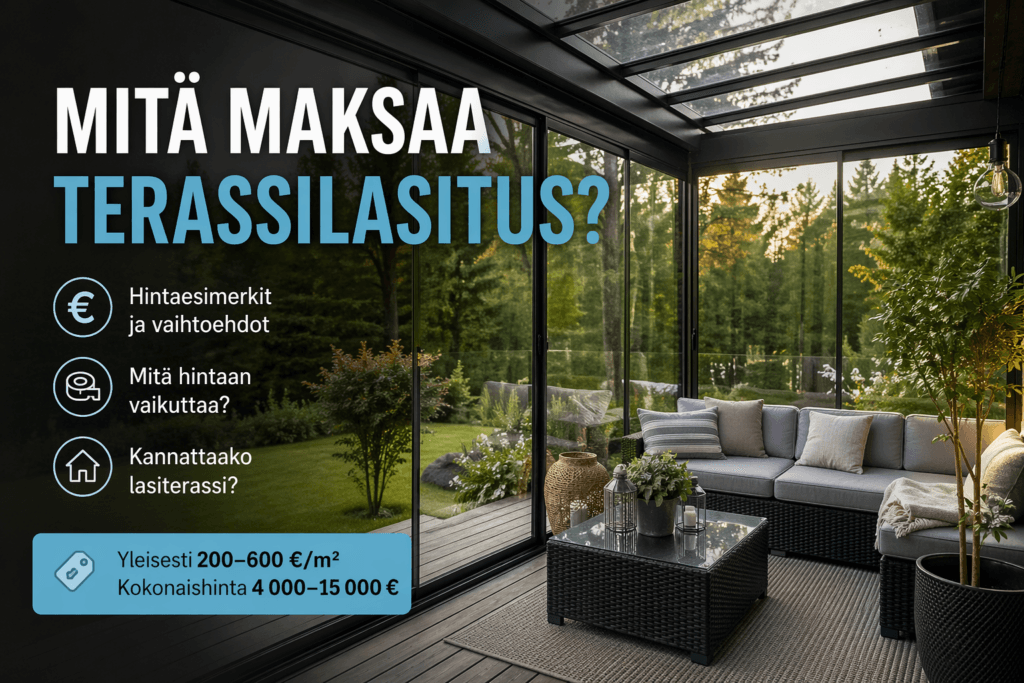 Mitä maksaa terassilasitus?